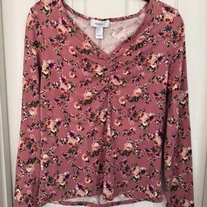 EUC, Forever 21 Floral Lace Stretchy Plus Size Shirt, Pink, Women's Size 0X